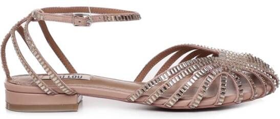 Bibi Lou Nude Leren Platte Sandalen Beige Dames