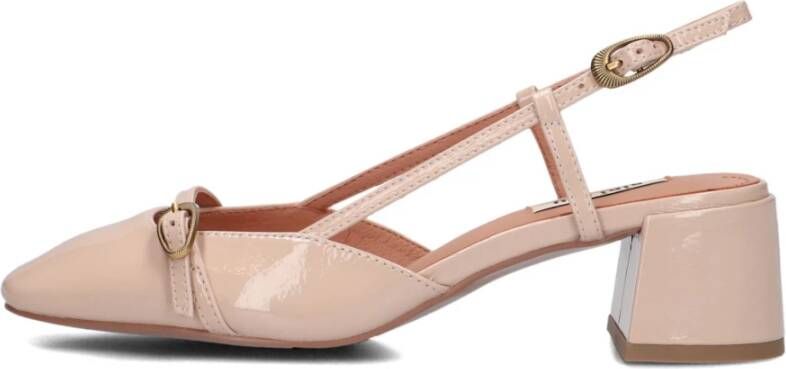 Bibi Lou Nude Leren Pumps met Gesp Detail Beige Dames