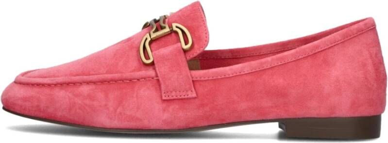 Bibi Lou Rode Suède Loafers met Gouden Kettingdetail Red Dames