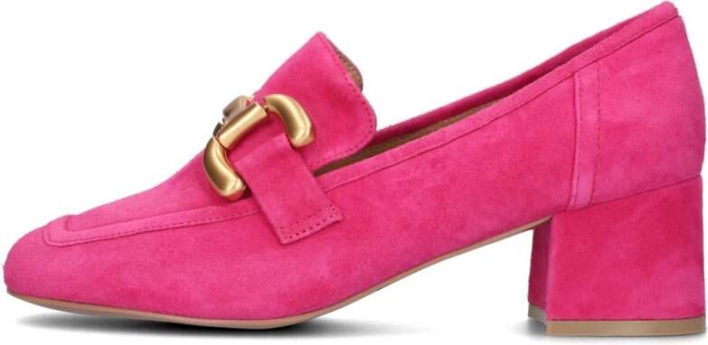 Bibi Lou Roze Suède Pump met Gouden Detail Pink Dames