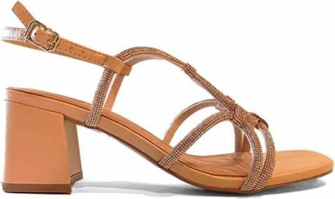 Bibi Lou Sandalen van leer en stof met strass Beige Dames