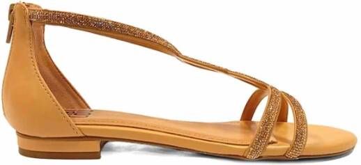 Bibi Lou Sandalen van leer en stof met strass Beige Dames