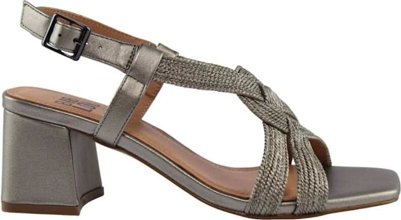 Bibi Lou Stijlvolle Leren Sandalen Gray Dames