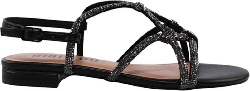 Bibi Lou Stijlvolle platte sandalen voor vrouwen Black Dames