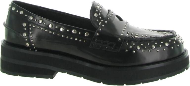 Bibi Lou Houten Schildpad Loafers voor Vrouwen Black Dames