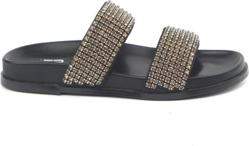 Bibi Lou Strassero Oro Slip-On Sandalen Black Dames