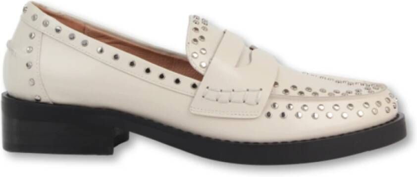 Bibi Lou Studded White Loafer The Roberta White Dames