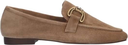 Bibi Lou Suède Loafer Blokhak Schoenen Beige Dames