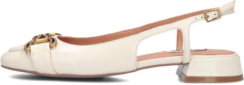 Bibi Lou Witte Leren Slingbacks Elegant Klassiek White Dames