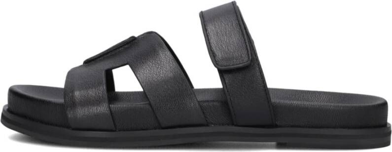 Bibi Lou Zomer Stijl Leren Slippers Black Dames