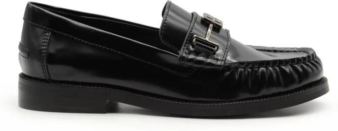 Bibi Lou Zwarte leren mocassin met metalen detail Black Dames