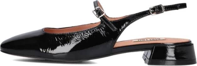 Bibi Lou Zwarte leren slingback ballerinas Black Dames