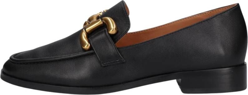 Bibi Lou Zwarte Loafer met Gouden Horsebit Detail Black Dames