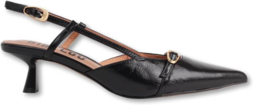 Bibi Lou Zwarte Slingback met Gouden Gespen Black Dames