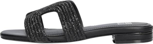 Bibi Lou Zwarte Slipper met Strass Steentjes Black Dames