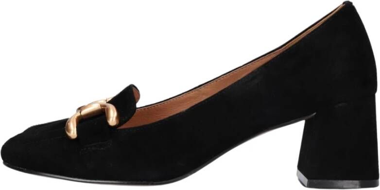 Bibi Lou Zwarte Suède Pump met Gouden Detail Black Dames