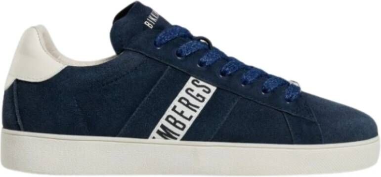 Bikkembergs Blauwe Gewassen Heren Sneakers Blue Heren