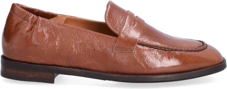 Billi Bi Handgemaakte Zwarte Loafer met Cut-Out Brown Dames