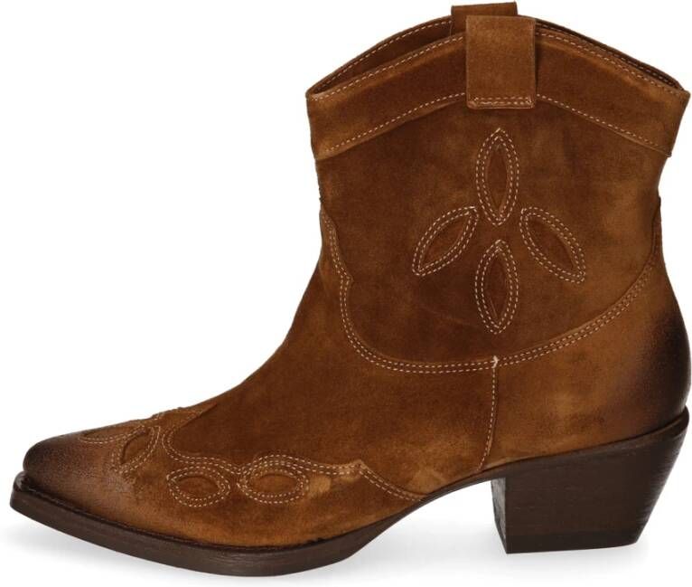 Billi Bi Westers Stijl Suède Cowboy Laarzen Brown Dames