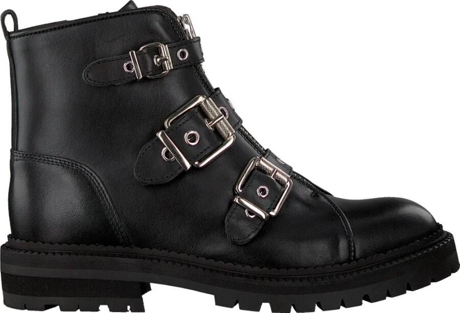 Billi Bi Zwarte Bikerboot met Zilveren Details Black Dames