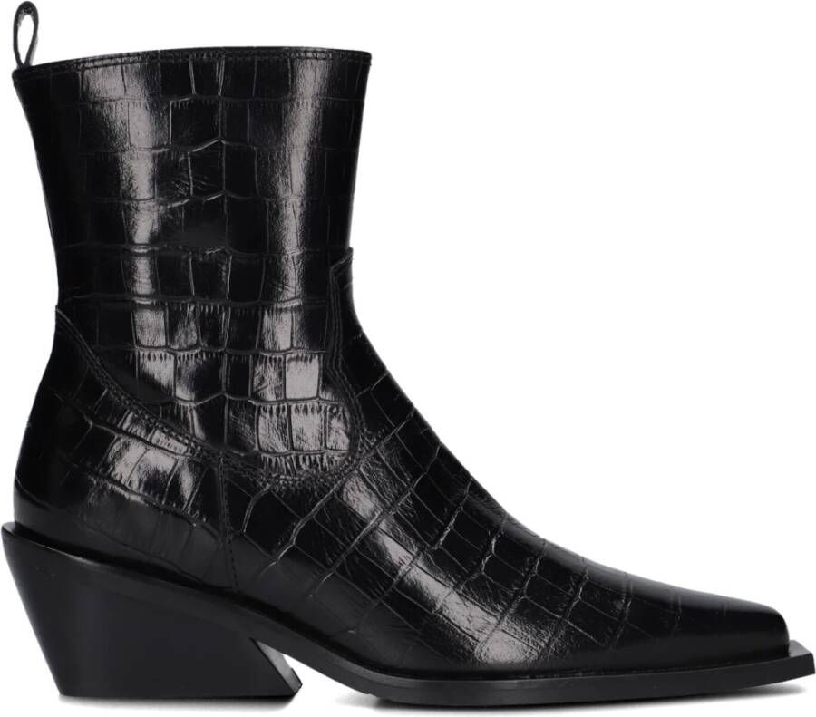 Billi Bi Zwarte enkellaarzen met city-western accenten Black Dames