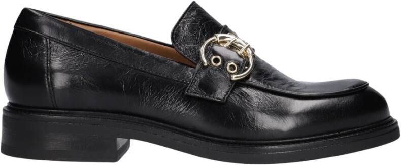 Billi Bi Zwarte Loafers met Gouden Gesp Black Dames