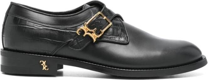 Billionaire Derby Klassieke Blauwe Leren Schoenen Black Heren