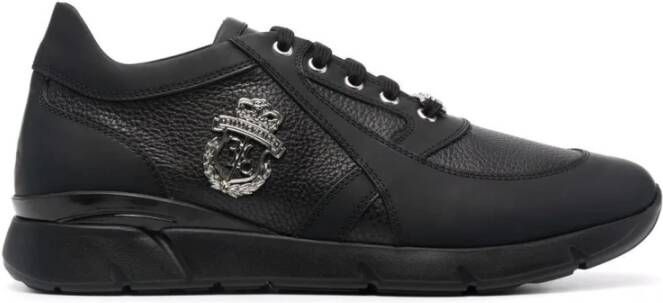 Billionaire Elegant Zwarte Sneakers Crest Black Heren