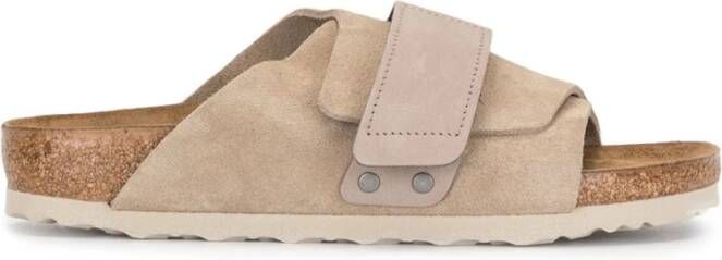 Birkenstock Anatomische Leren Sandalen met Klittenbandsluiting Beige