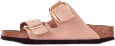 Birkenstock Arizona Big Buckle Nubuck Leder Sandalen Beige Dames