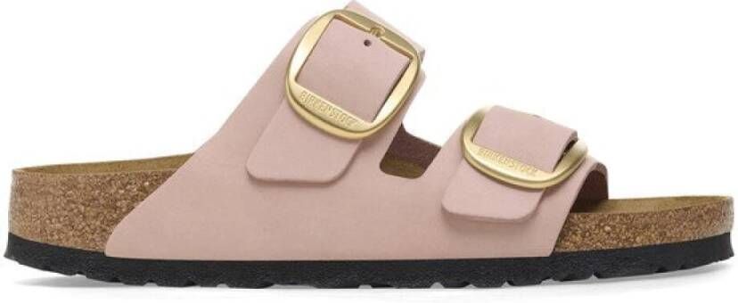 Birkenstock Klassieke Big Buckle Nubuck Leren Sandaal Pink Dames