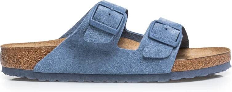 Birkenstock Arizona Blauwe Lederen Sandalen Blue Heren