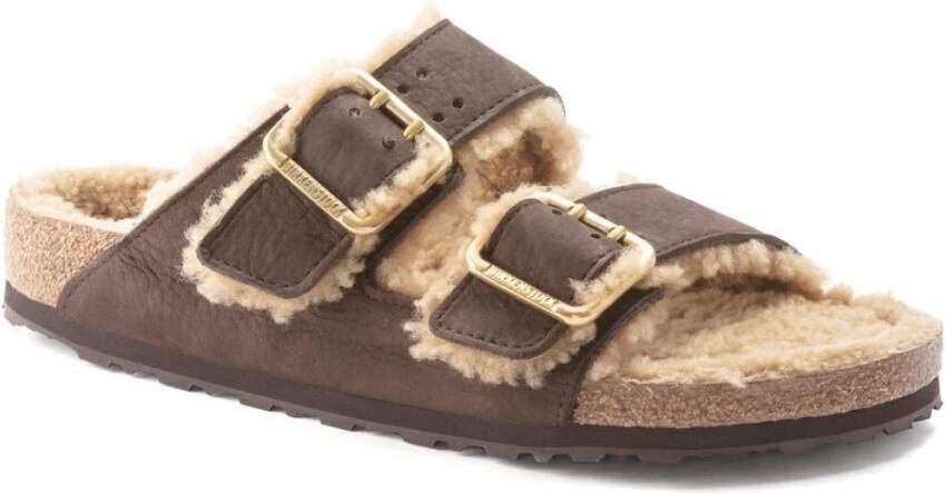 Birkenstock Arizona Bold Shearling Sandalen Brown Heren