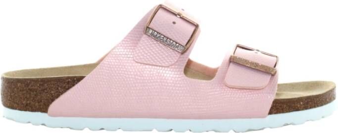 Birkenstock "Sliders; in roze synthetische stof"; Roze Dames