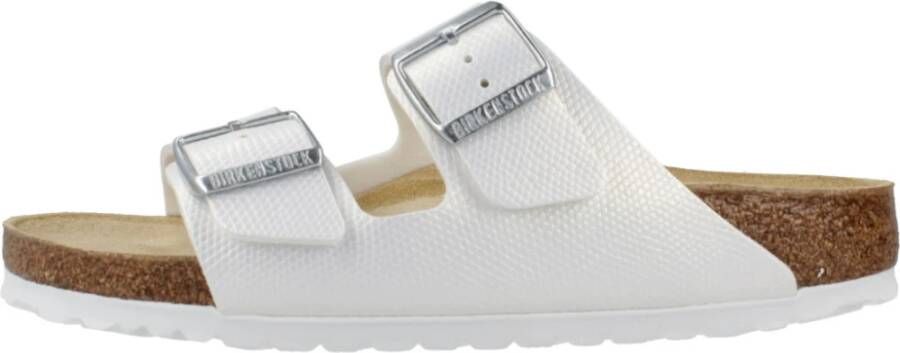 Birkenstock Arizona Embossed Slippers White Dames