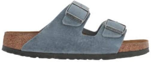 Birkenstock Arizona Geolied Leren Sandalen Blue Dames