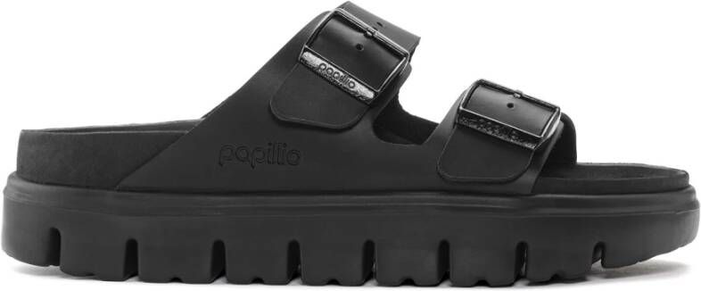 Birkenstock Zwarte Leren Verstelbare Strap Sandalen Black Dames