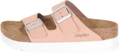 Birkenstock Arizona Platform Leren Sandalen Pink Dames