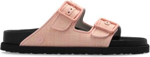 Birkenstock Arizona Raffia Sandalen Pink Dames