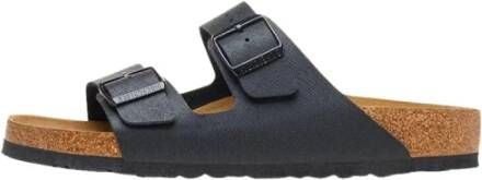 Birkenstock Arizona Saffiano Leren Sandalen Black Heren