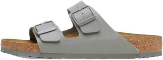 Birkenstock Arizona Saffiano Leren Sandalen Gray Heren