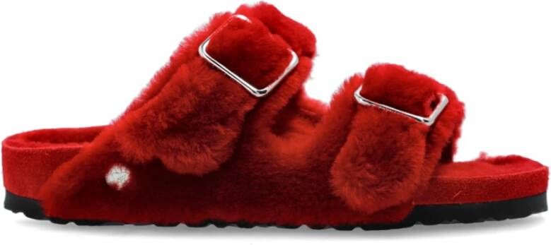 Birkenstock Arizona Shearling Slides Red Dames