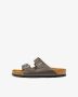 Birkenstock Leren Grijze Sliders Arizona Sfb Leoi Sandalen Grijs Unisex - Thumbnail 6