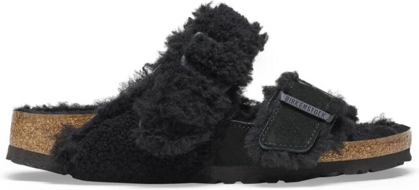 Birkenstock Arizona Split Shearling Teddy Sandalen Black Dames