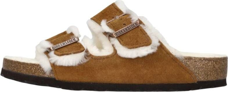 Birkenstock Arizona Suède Bont Slippers Brown Dames