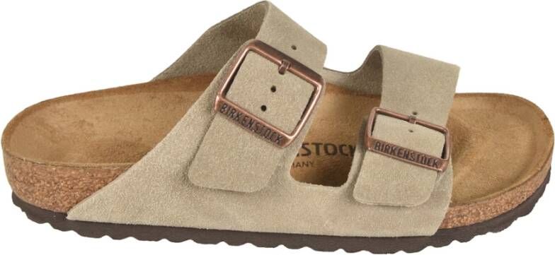 Birkenstock Arizona Suède Slippers Beige Unisex