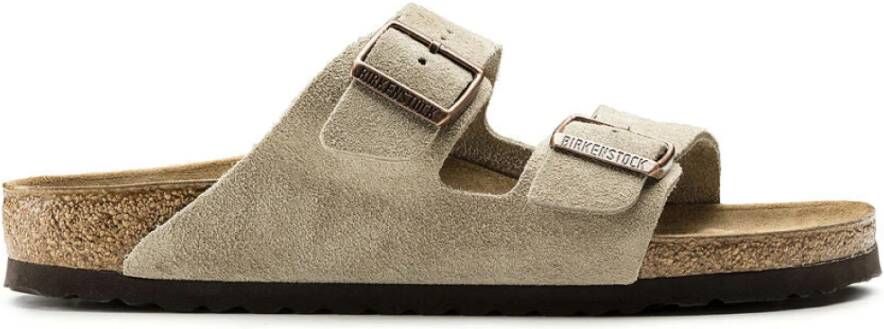 Birkenstock Arizona Taupe Suède Leren Sandaal Gray Heren