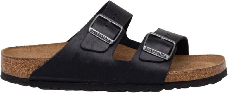 Birkenstock Arizona Zwart Geolied Leren Sandaal Black Unisex