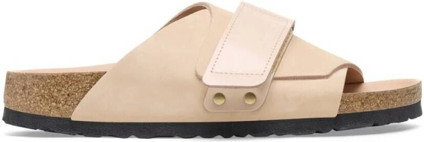 Birkenstock Beige Kyoto Leren Sandalen Beige Dames