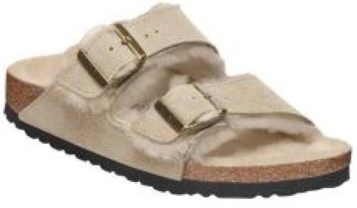 Birkenstock Beige Platte Schoenen Beige Dames